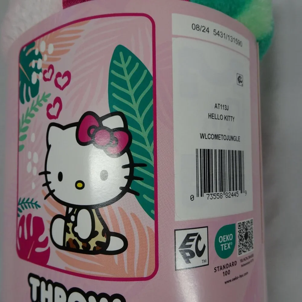 Hello Kitty Super Soft Throw Blanket 46in X 60in